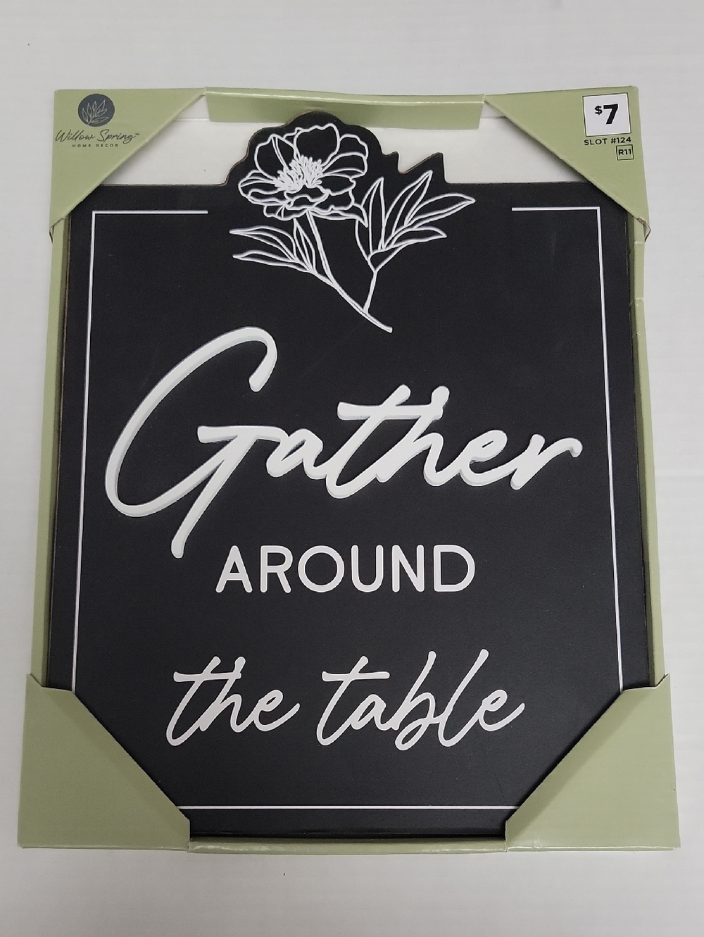 Gather Around The Table Black & White Wall Sign